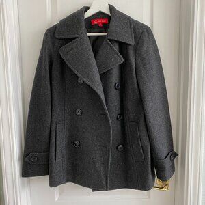 ANN KLEIN  Women's Wool Double-Breasted Peacoat